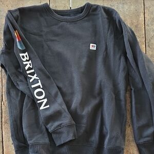 Brixton Black Crewneck Sweatshirt with Sleeve Logo